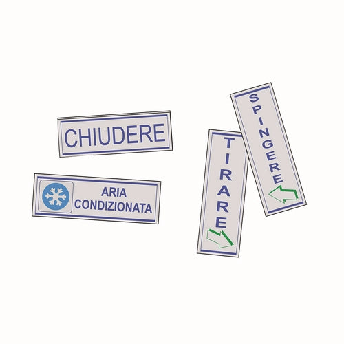 ETICHETTA ADESIVA SEGNALETICA  CM 15 x 5- Spingere verticale- FF- pezzi 1
