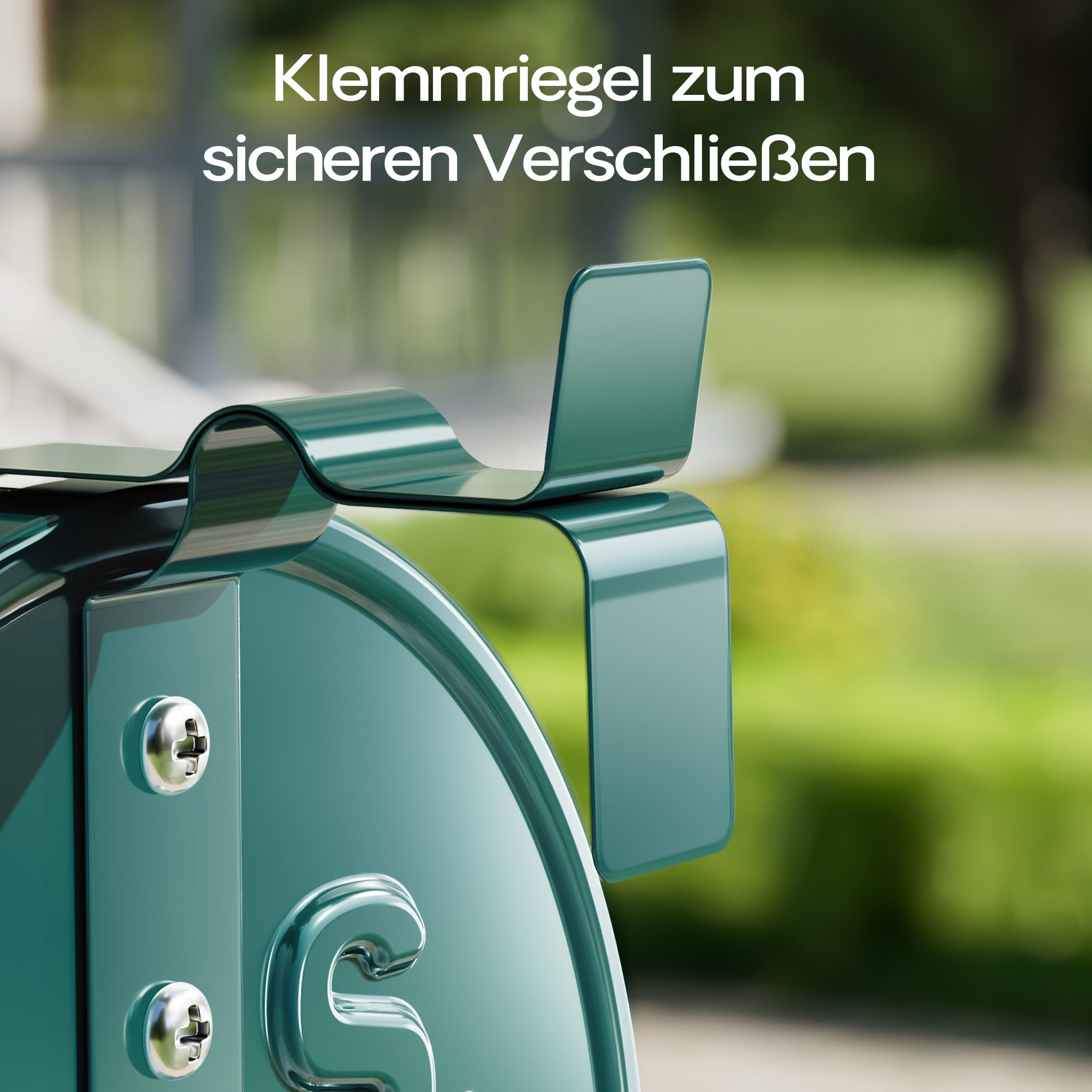 Cassetta postale americana in acciaio zincato verde con materiale di montaggio