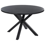 Tavolo da giardino in alluminio e vetro nero ⌀ 120 cm moderno da esterno decorazione terrazza e giardino
