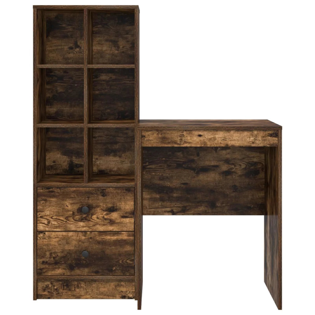 Scrivania con cassetto con lo scaffale 2 pcs Rovere fumé 3337341