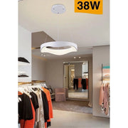 Trade Shop - Lampadario A Sospensione Led Onda 38w Ultra Moderna 3 Colorazioni Di Luce A67-3c - Bianco