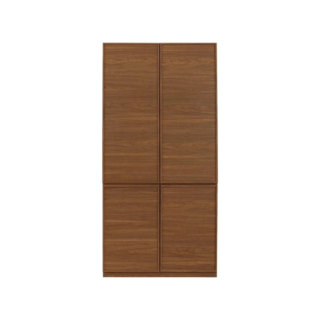 Modulo guardaroba effetto legno 4 ante 1 appendiabiti, noce