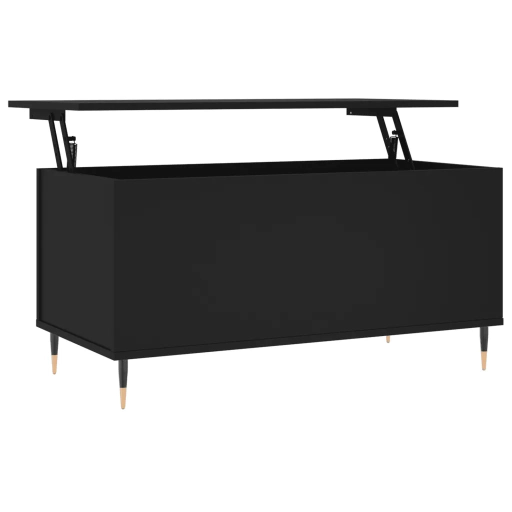 Tavolino da Salotto Nero 90x44,5x45 cm in Legno Multistrato 830965