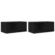 Mobili TV 2 pz | Armadietto TV | Mobile Porta TV Rovere Nero 60x31x25,5 cm in Legno Multistrato