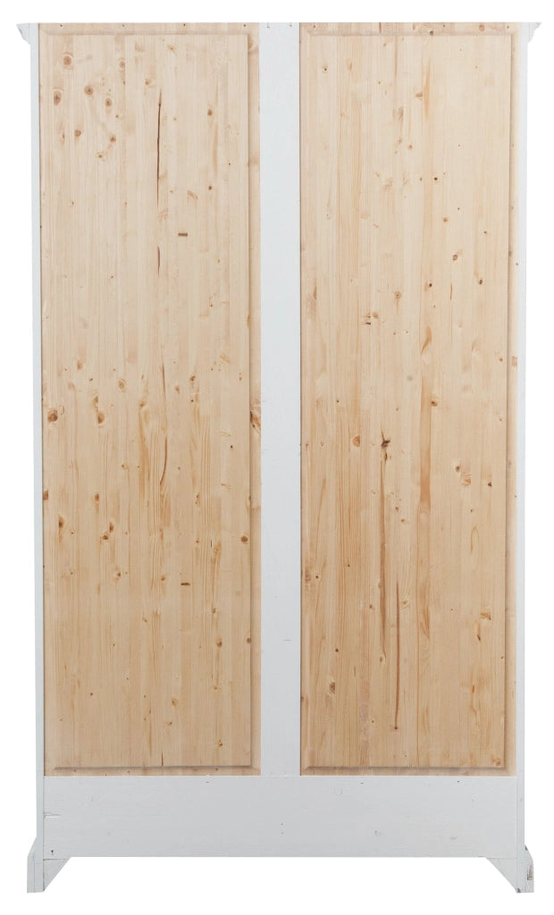 Biscottini Vetrina Country in legno massello di tiglio finitura bianca anticata L109xPR36xH180 cm. Made in Italy