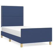 Letto singolo | Letto per adulti | Giroletto senza Materasso Blu 90x200 cm in Tessuto