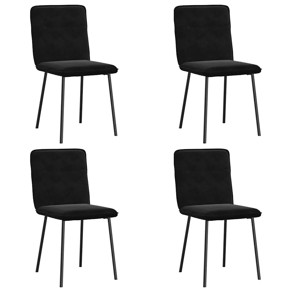 Sedie da Pranzo 4 pz Nere in Velluto 3315315