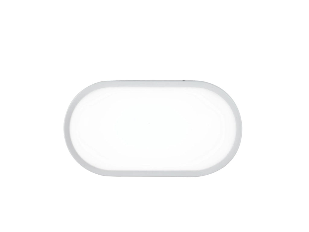 PLAFONIERA LED SHELLY BIANCA OVALE 20W 2500LM CCT 3000K / 4000K  IP65 17,6X8X27,1CM