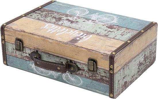 Borsa da viaggio in legno - 38 x 26 x 13 cm - grande decorativa - Bicicletta