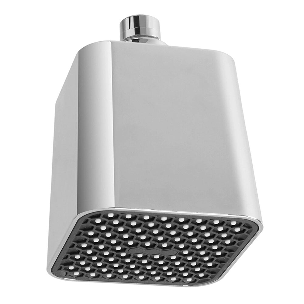 Set doccia cromo con braccio inclinato 25 cm e soffione quadrato in abs