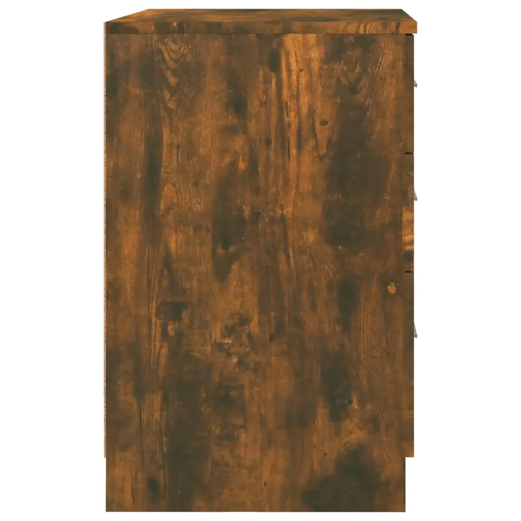 Comodino | Armadio da Notte | Mobiletto da notte Rovere Fumo 40x40x63 cm in Legno Multistrato