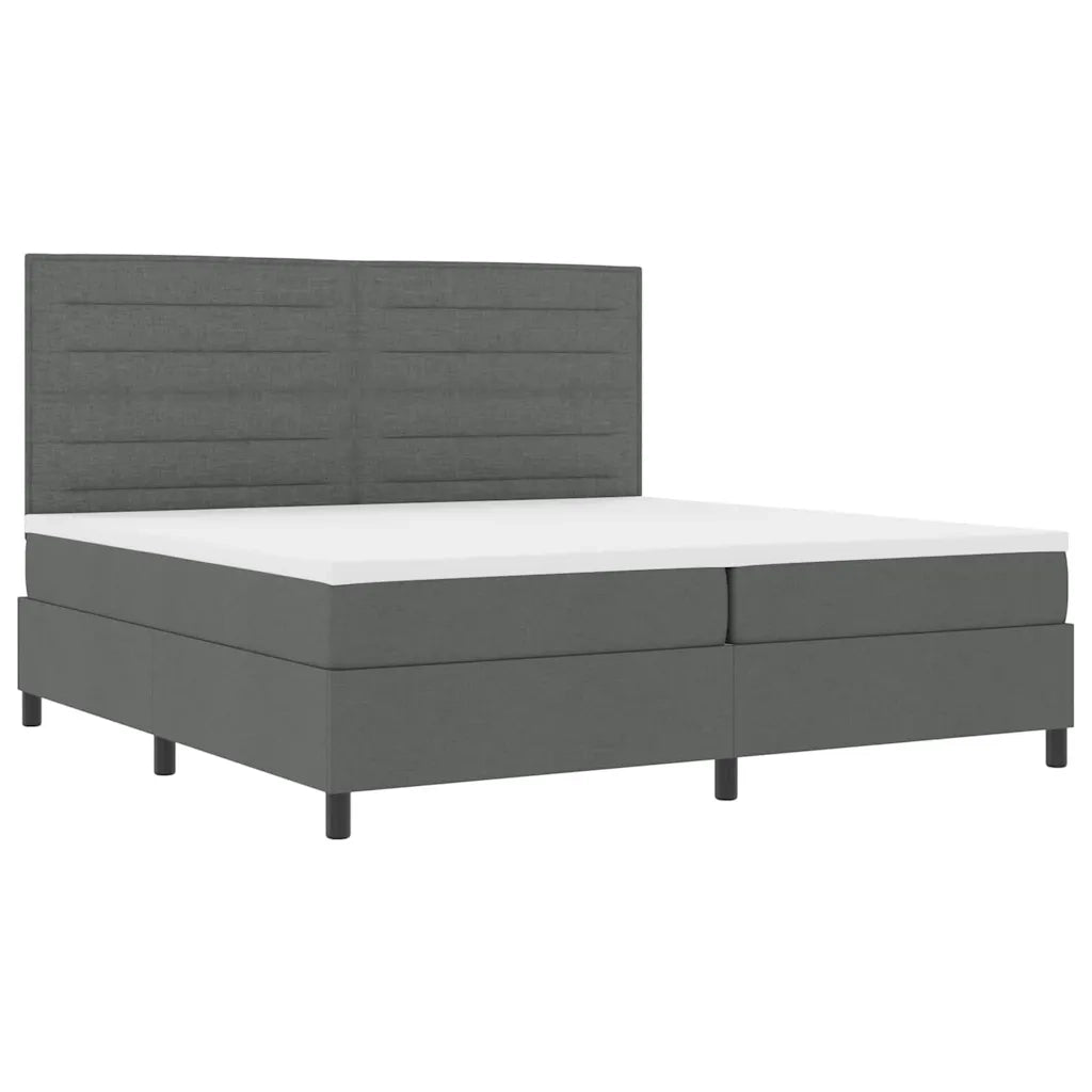 Letto a molle con materasso Grigio scuro 200 x 200 cm Tessuto