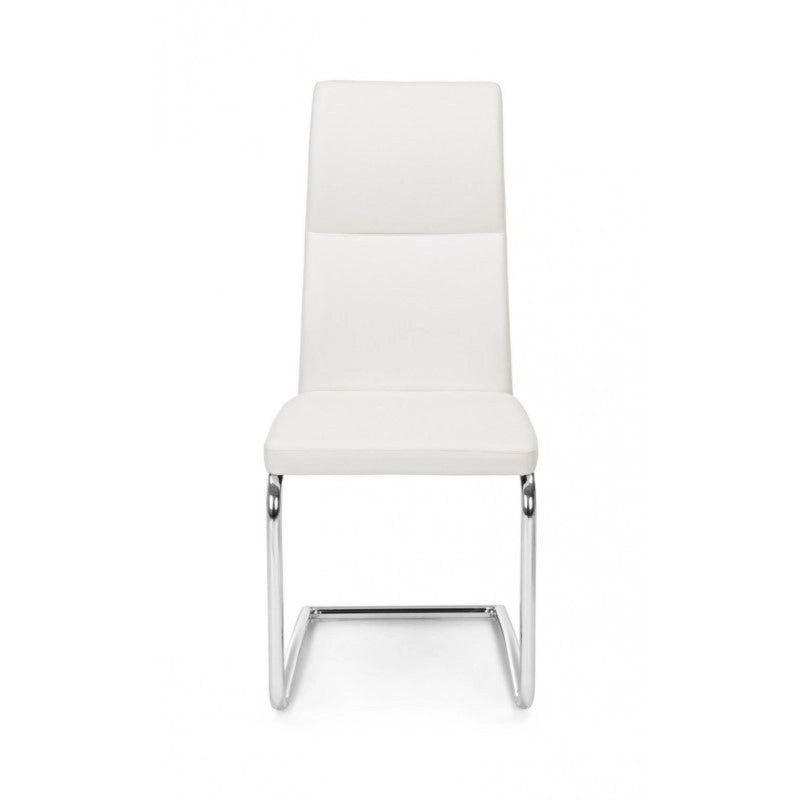 4x Sedia design in ecopelle Bianco THELMA 44x58x h104 cm