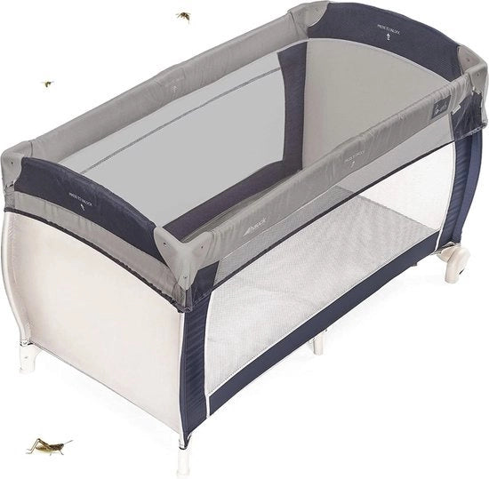 Tenda per lettino da campeggio - Universale, Lavabile e Sostenibile rete anti zanzare di seta fina con bordo elastico - Grigio