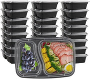 Contenitori di conservazione alimentare 25 pezzi - Scatole per preparazione di cibi 1000ml - A prova di vuoto - BPA libero - Resistenti al microonde - Riciclabili - Contenitori per pasti