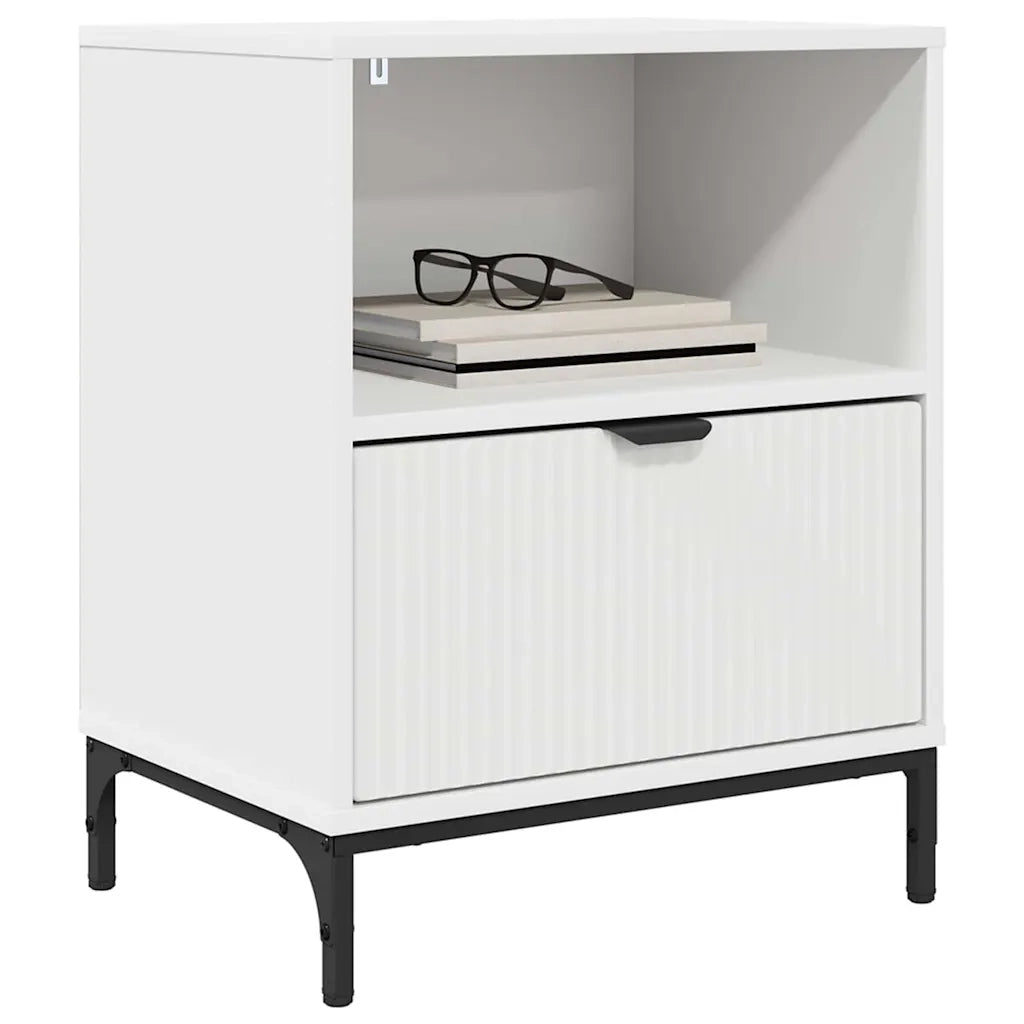 Comodini 2 pz-Set di 2 Tavolino da notte Bianco 49 x 36 x 61 cm Legno multistrato