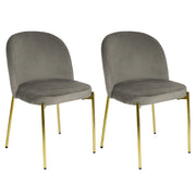 Sedia in Velluto con Gambe Oro Chiara Sedie in Metallo Dorato Poltroncina con Seduta Imbott 2 SEDIE CHIARA TORTORA / ORO