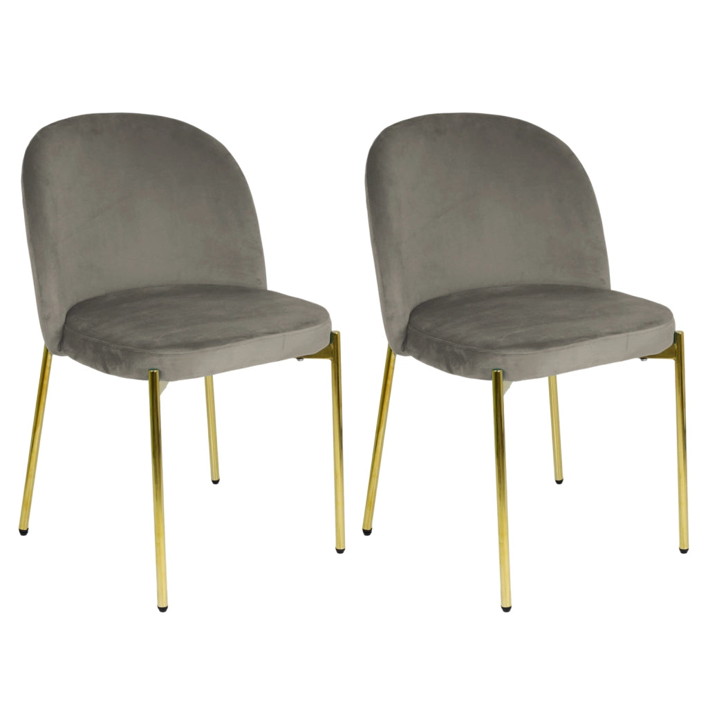 Sedia in Velluto con Gambe Oro Chiara Sedie in Metallo Dorato Poltroncina con Seduta Imbott 2 SEDIE CHIARA TORTORA / ORO