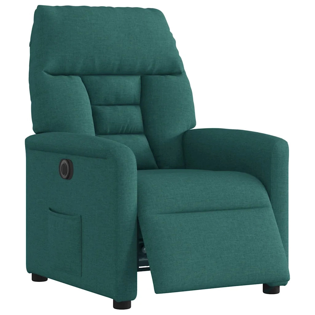 Poltrona Elettrica Reclinabile Verde Scuro in Tessuto 3303018