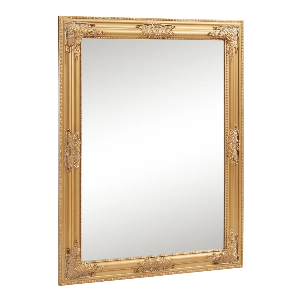 Specchio decorativo moderno da parete in stile barocco 80 x 60 cm oro 03_0010185