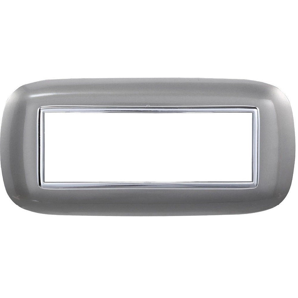 Trade Shop - Placca Oval 3 4 6 Moduli Colore Silver Compatibile Con Bticino Axolute -