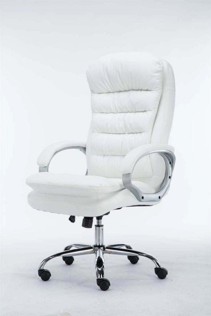 Sedia ufficio XXL Vancouver in similpelle bianco