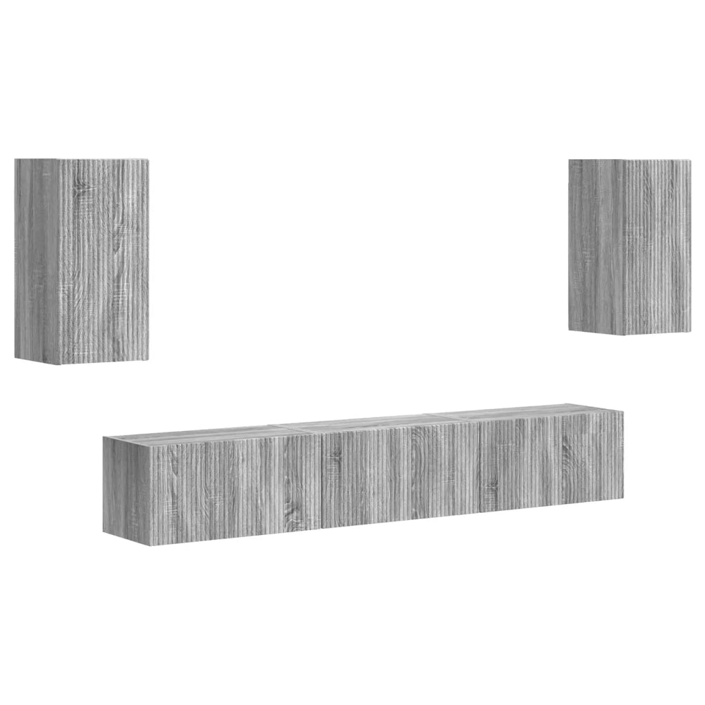 Set mobile TV 5 pcs Grigio Sonoma Legno multistrato