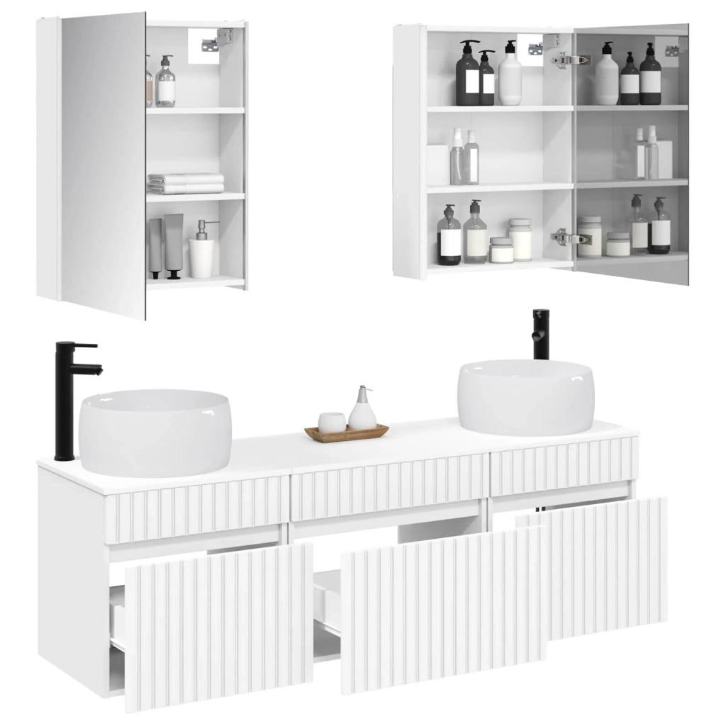 Set di Armadi da Bagno 5 pcs Bianco 53 x 15,5 x 70 cm 3406647