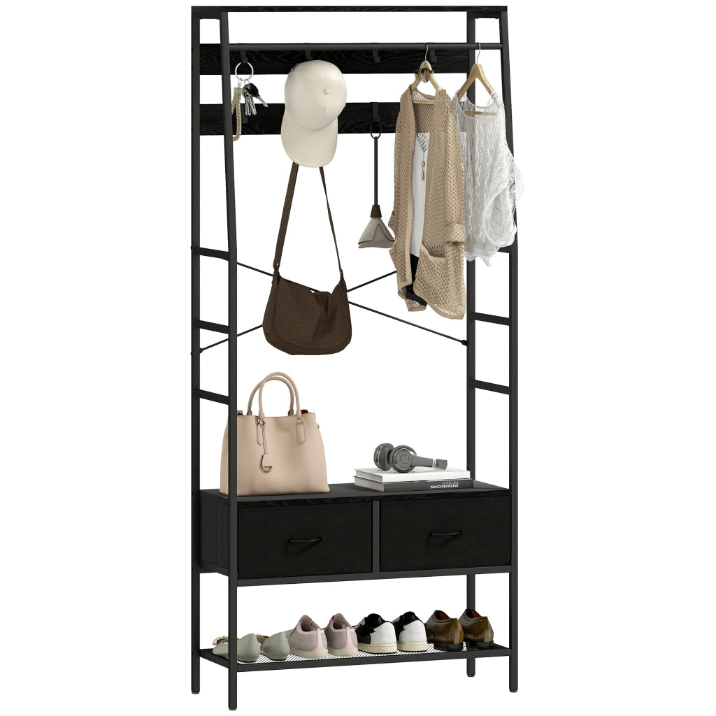 Armadio a stecche con cassetti e scaffale ¨C Zephmum ¨C Nero 80x30x180,5 cm