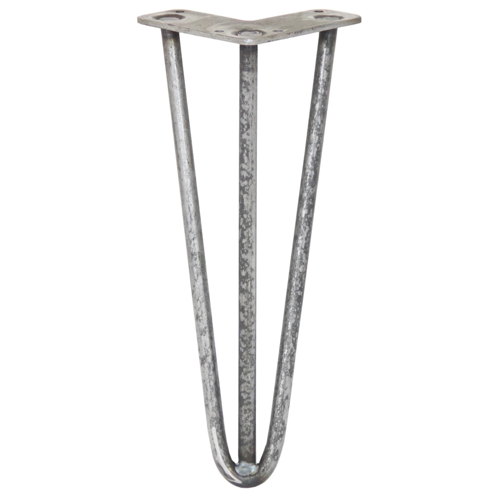4 Gambe per Tavolo a Forcina SkiSki Legs 30,5cm Acciaio Naturale 3 Rebbi 12mm