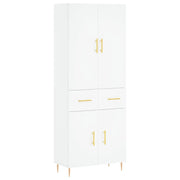 Credenza | Madia | Buffet da pranzo | Armadio da pranzo Bianca 69,5x34x180 cm in Legno Multistrato