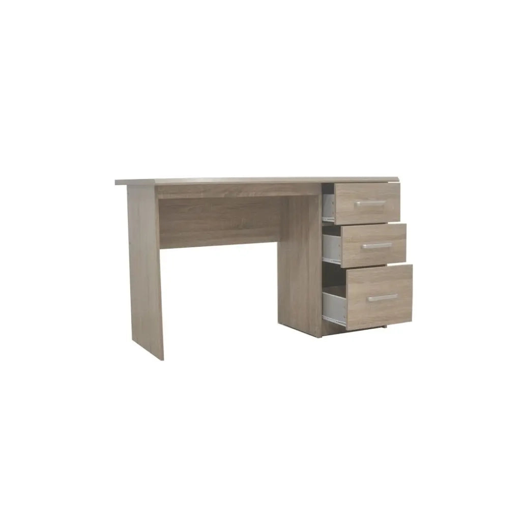 Scrivania retta PRAGA – 3 cassetti – Colore rovere sonoma – Design funzionale
