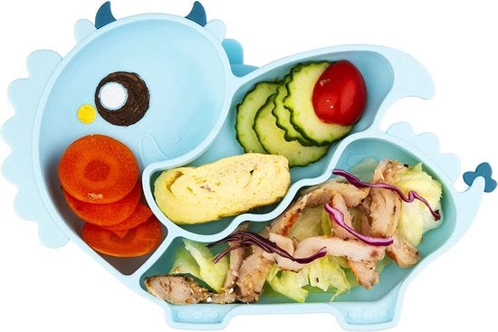 Piatti con compartimenti per bambini - Tavola per bambini con gomma antiscivolo e coperchi ad aggancio - Allenamento alimentare autonomo