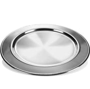 Servizio da tavola, piatto decorativo in acciaio inossidabile, piatto rotondo per servire e decorare, servizio da tavola elegante (33 cm - piatto in acciaio inossidabile - 1 pezzo)