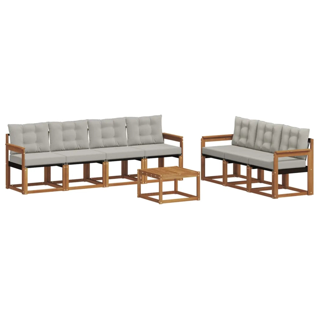 Set di divani da esterno 8 pcs Grigio Naturale e Chiaro 3368466