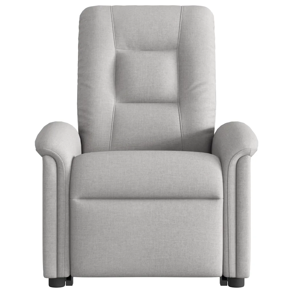 vidaXL Poltrona Alzapersona Massaggi Elettrica Grigio Nuvola Tessuto