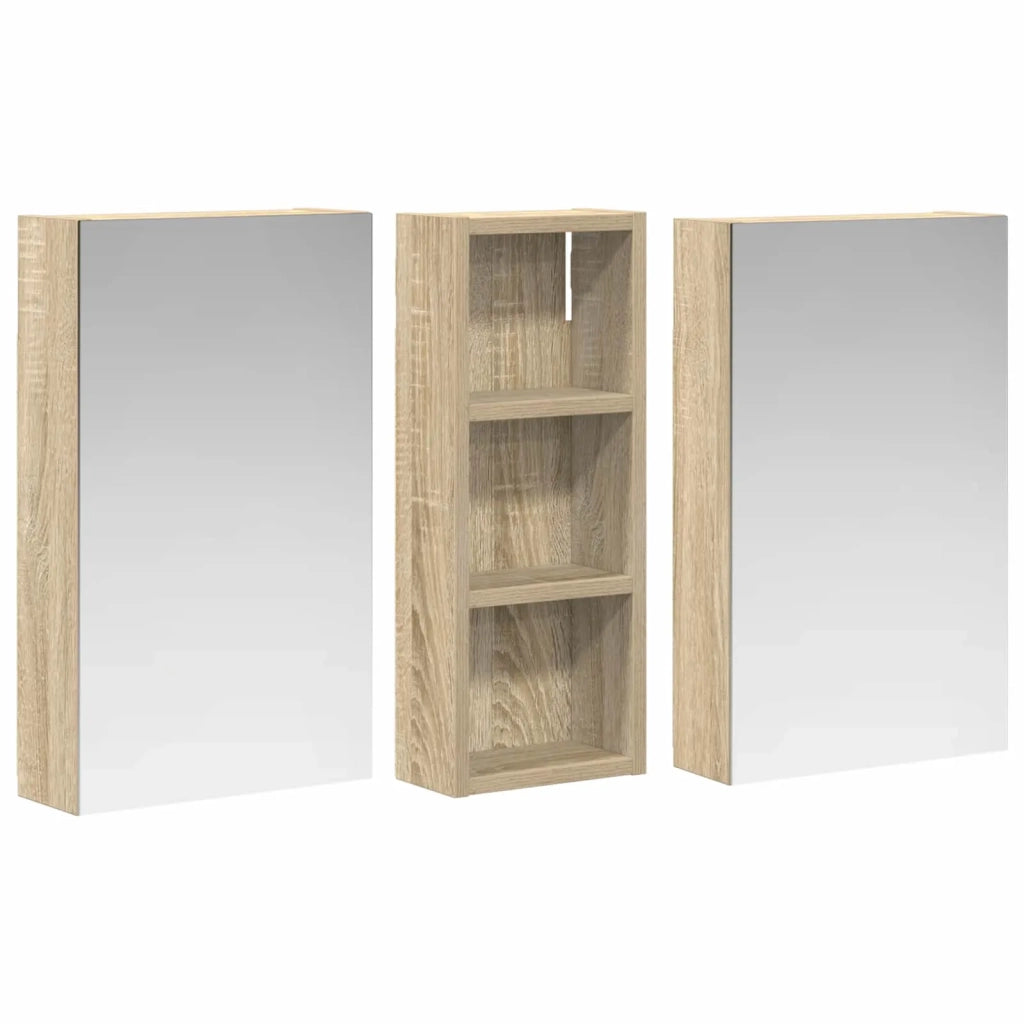 Set di Armadi da Bagno con lo scaffale 3 pcs 80 x 10,5 x 50 cm