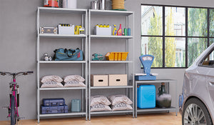 Scaffale in Metallo 5 Ripiani 120x40x195 cm Maciste Zincato