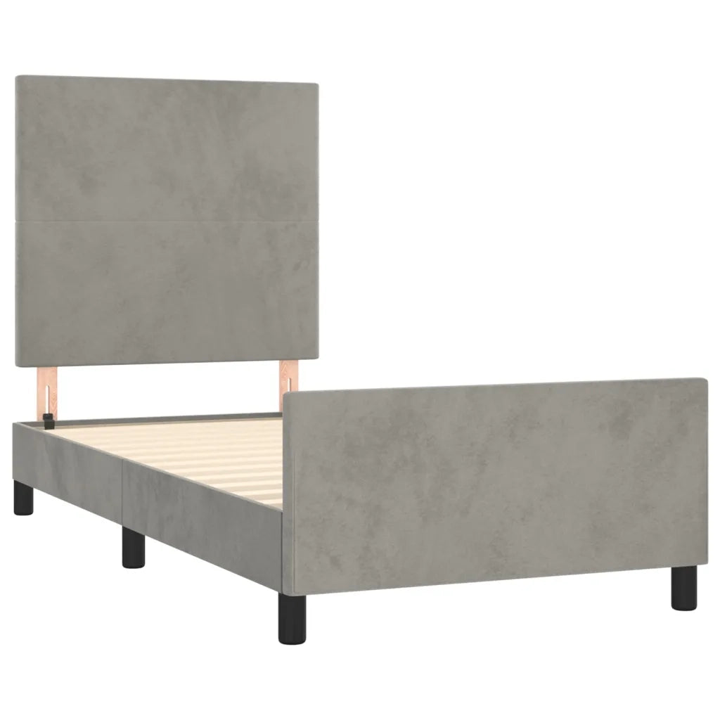 Giroletto senza Materasso Grigio Chiaro 80x200 cm Velluto