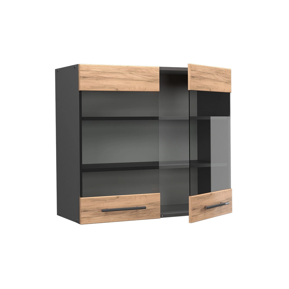 Vicco Mobile da cucina in vetro Quercia dorata 80 cm