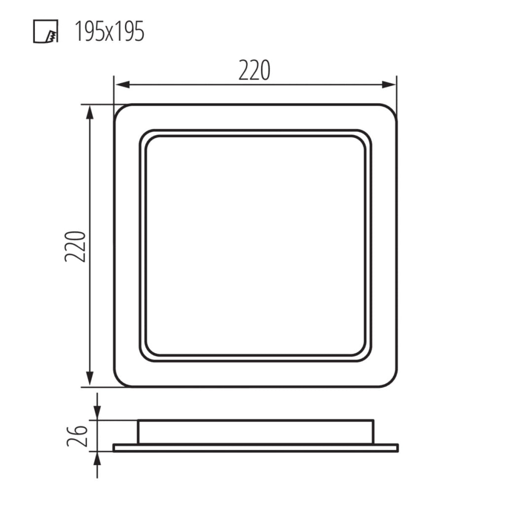 Plafoniera LED quadrata TAVO 24W 4000K IP44 Kanlux