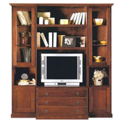 Parete attrezzata porta tv in legno tinta noce l.188 p.55 h.212 - Mobili 2G