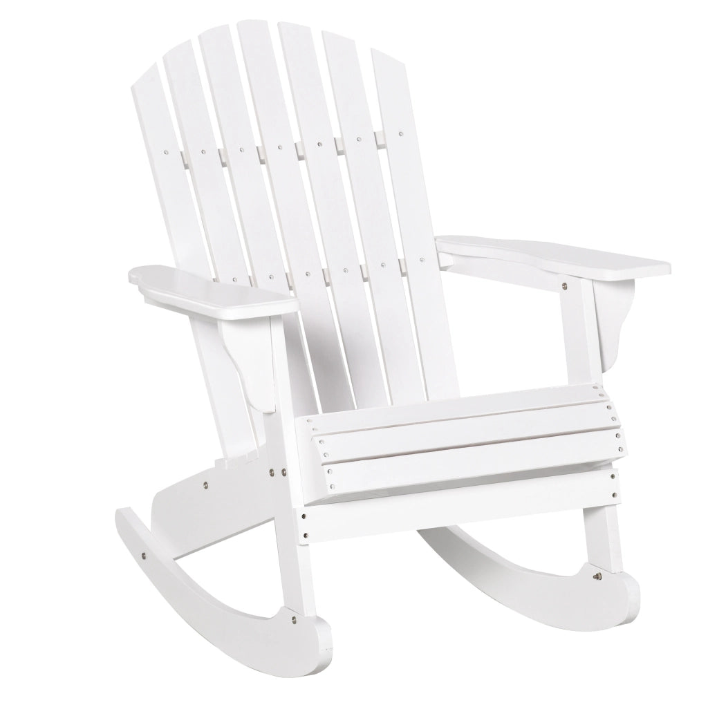 Sedia a dondolo Adirondack in legno 77 x 94 x 97 cm; bianco