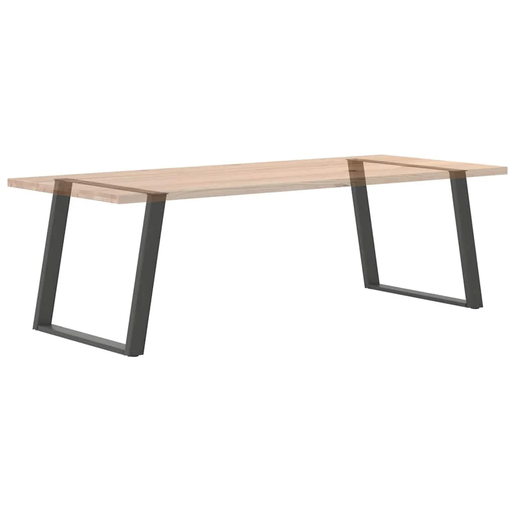 Set di 2 gambe per tavolo da pranzo angolate a forma di U 100 x 72-73 cm design moderno con piedini livellatori acciaio antracite 02_0057086