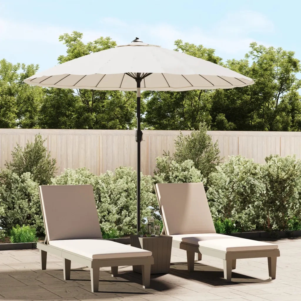 Ombrellone da Esterni-Ombrello da giardino Palo in Alluminio 270 cm Bianco Sabbia