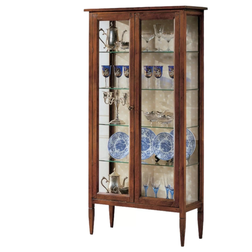 Vetrina classica 2 porte in legno finitura bassano 86x36x170 - Mobili 2G