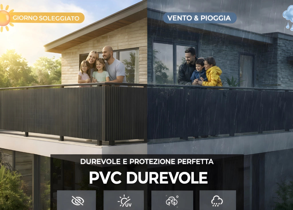 Rotolo Arella PVC Rete Recinzione Listelle Frangivista Da Esterno - 150x300 - Natural