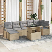 Set Divano da Giardino con cuscino 8 pcs beige e grigio chiaro 3348866