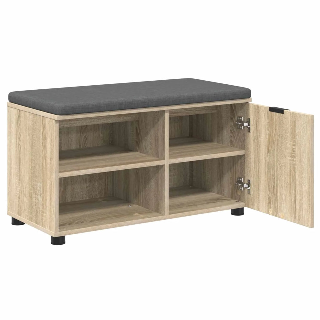 Panca per ingresso con cuscino Rovere Sonoma 80 x 38 x 46 cm