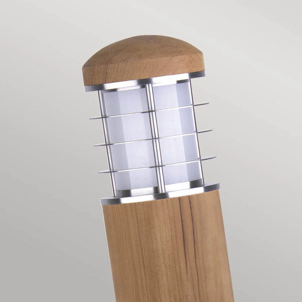 Paletto esterno Poole teak/inox E27 IP55 40W 24cm Garden Zone